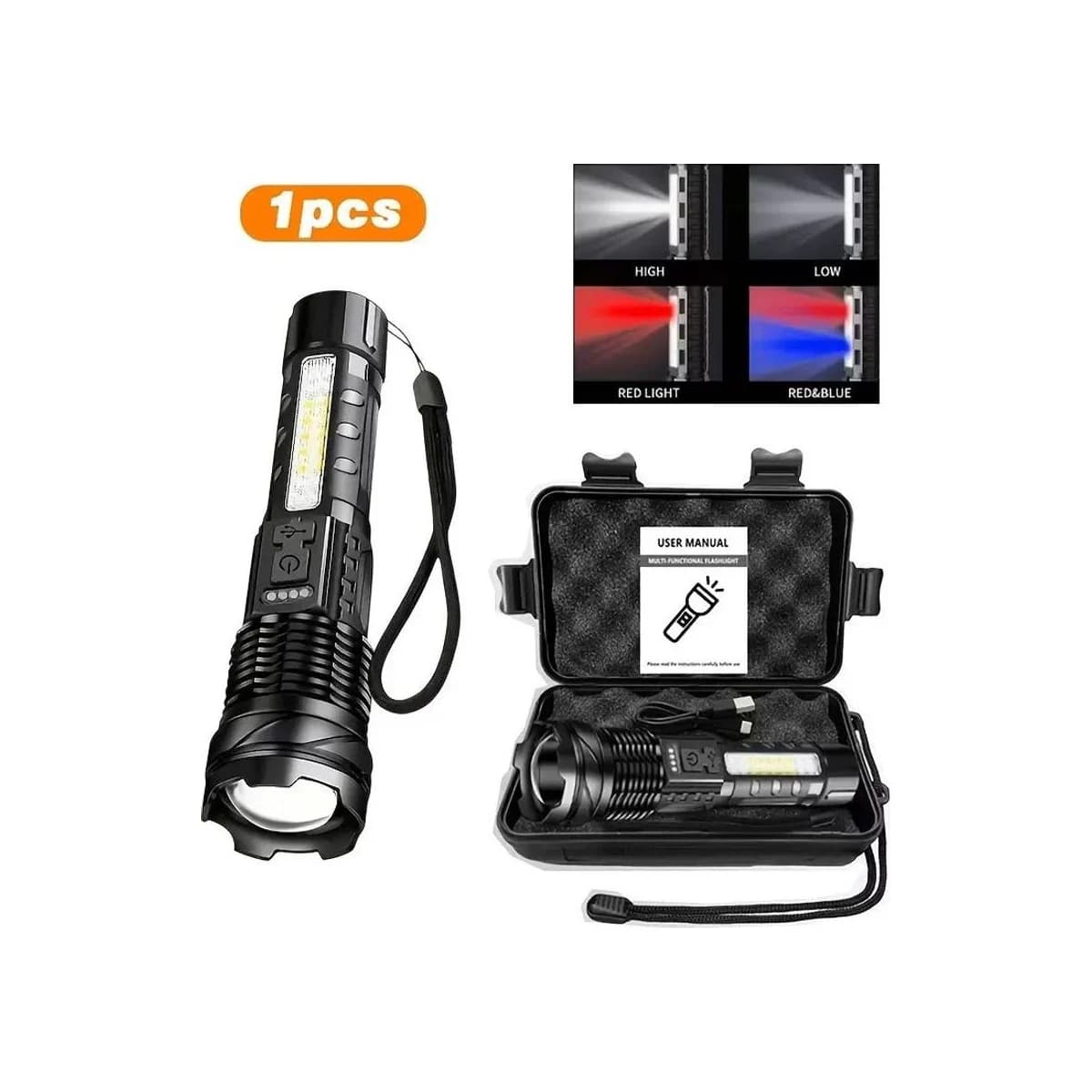 LED Flashlight Kit with Case
